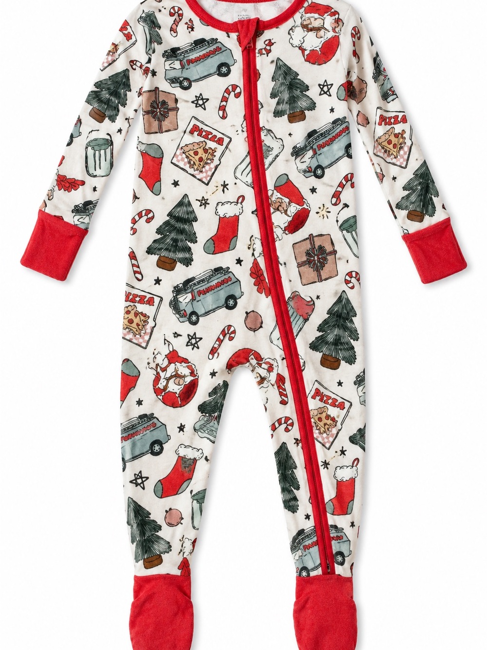Velveteen Bunny Knots Christmas Bamboo Zippy Pajamas 12-18M
